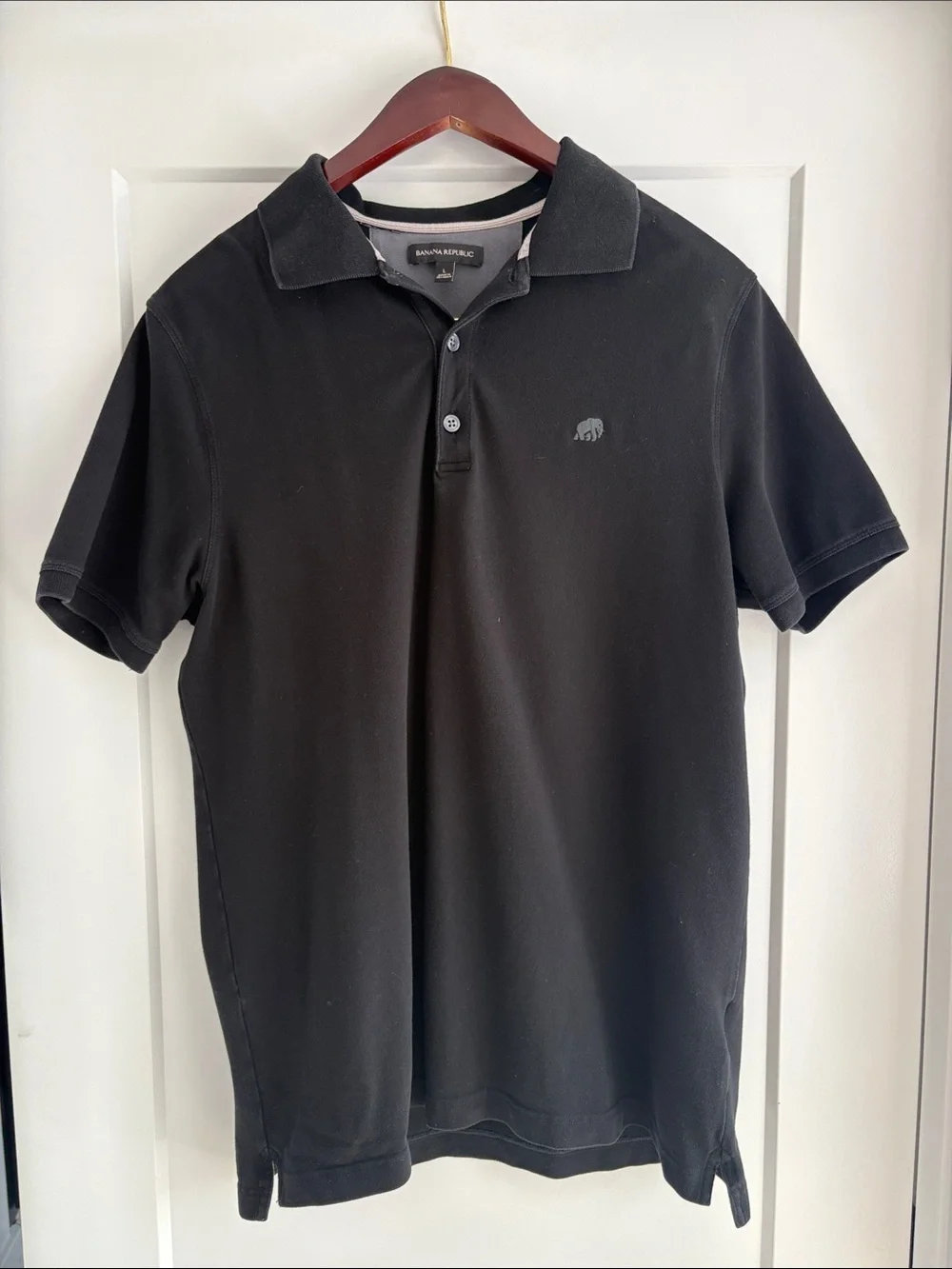 Banana Republic Black Short-Sleeve Polo